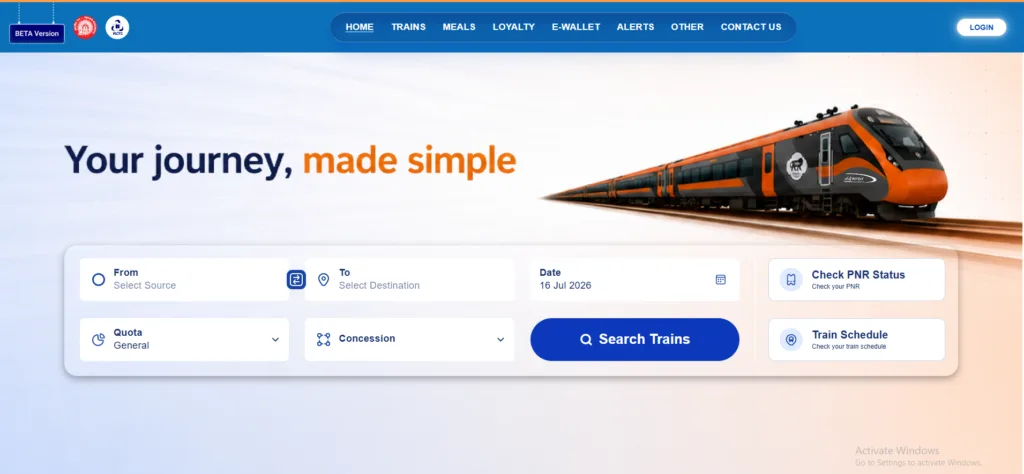 Passenger Using New IRCTC Website